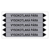 Značení potrubí, vysokotlaká pára,5 ks, 150 × 12 mm